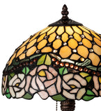 19.5"H Jeweled Tiffany Rose Table Lamp