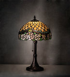 19.5"H Jeweled Tiffany Rose Table Lamp