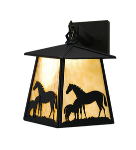 7.5"W Mare & Foal Hanging Wall Sconce