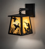 7"W Duck Hunter W/Dog Outdoor Wall Sconce