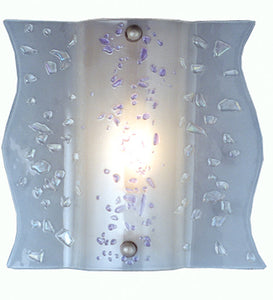 12"W Metro Fusion Ice Age Fused Glass Sconce