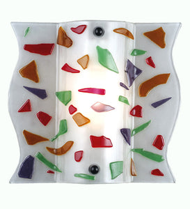 12"W Metro Fusion Bam Bam Fused Glass Wall Sconce