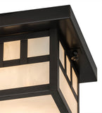 8"Sq Hyde Park Double Bar Mission Outdoor Flushmount