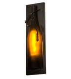 4"W Tuscan Vineyard Frosted Amber Wine Bottle Wall Sconce