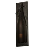 4"W Tuscan Vineyard Frosted Amber Wine Bottle Wall Sconce
