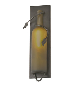 4"W Tuscan Vineyard Frosted Green Wine Bottle Sconce