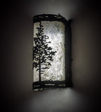 4"W Tamarack Silver Mica LED Lodge Wall Sconce