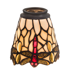 4"W Tiffany Scarlet Dragonfly Ceiling Fan Light Shade