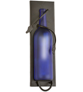 4"W Tuscan Vineyard Frosted Blue Wine Bottle Sconce
