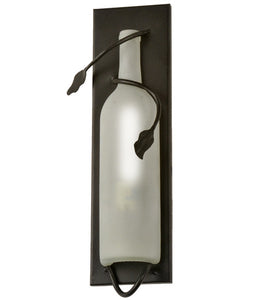 4"W Tuscan Vineyard Frosted White Wine Bottle Sconce