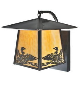 12"W Stillwater Loon Curved Arm Outdoor Wall Sconce